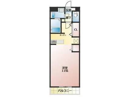 リバーヒルズ(ワンルーム/5階)の間取り写真