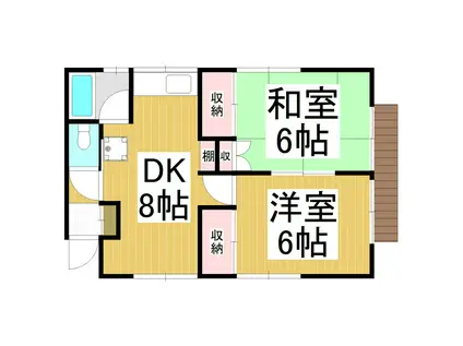 ソレイユ城山(2DK/1階)の間取り写真