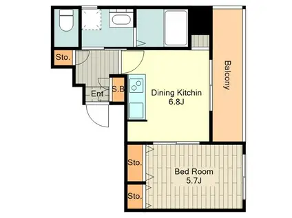 ADAMAS国立(1DK/3階)の間取り写真