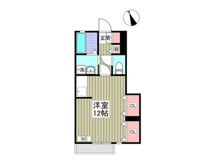 スクエア駅南B棟(ワンルーム/1階)の間取り写真