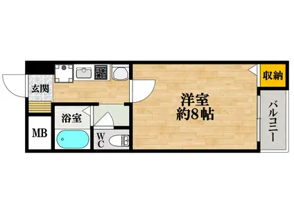 フィレンツェ四天王寺(1K/2階)の間取り写真