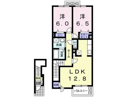 ソレイユメゾン(2LDK/2階)の間取り写真