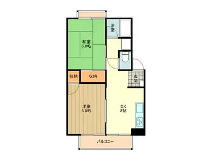 ハイムSI-A(2DK/3階)の間取り写真