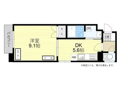 グランシーダ(1DK/2階)の間取り写真