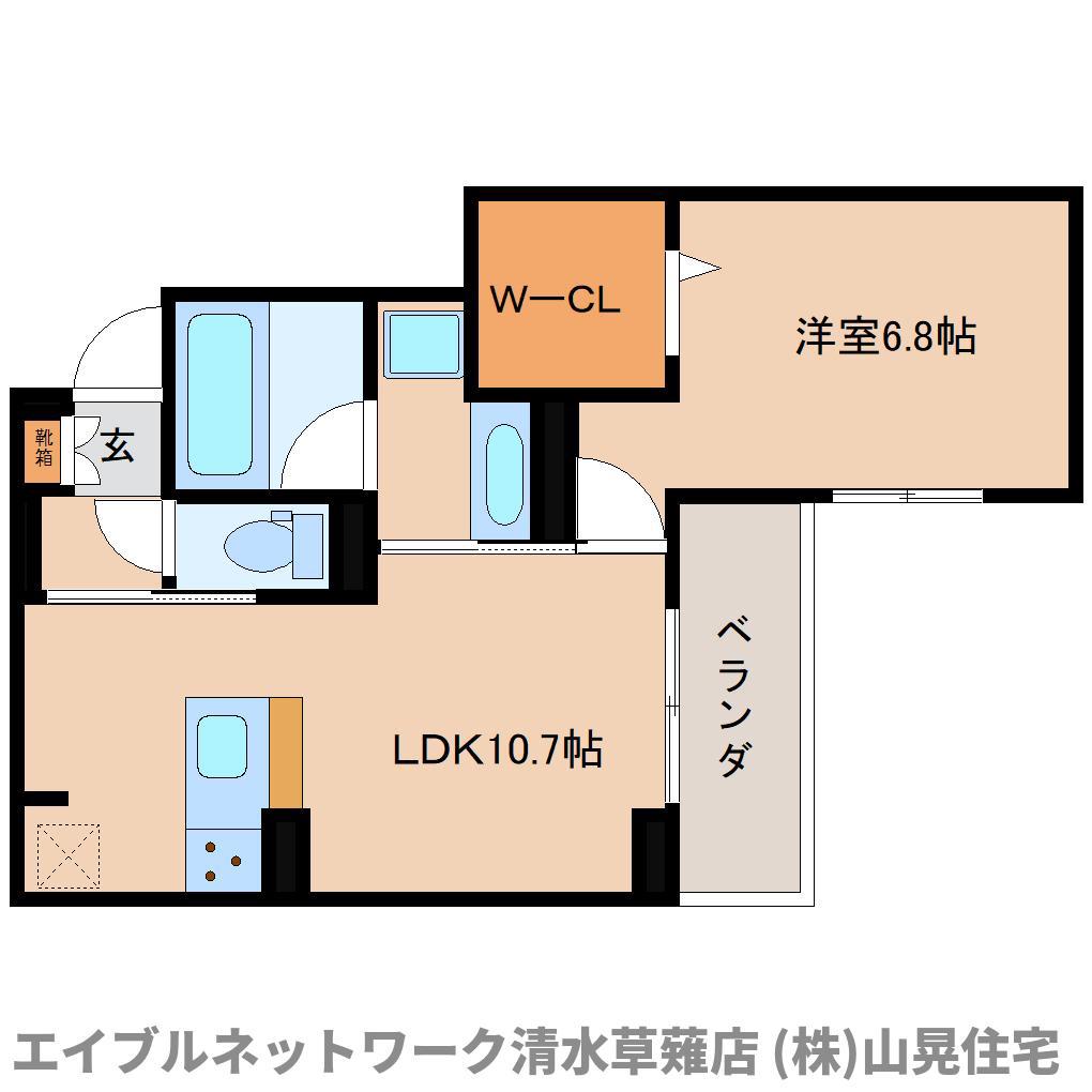 D RIVET 谷田(1LDK/3階)の間取り写真