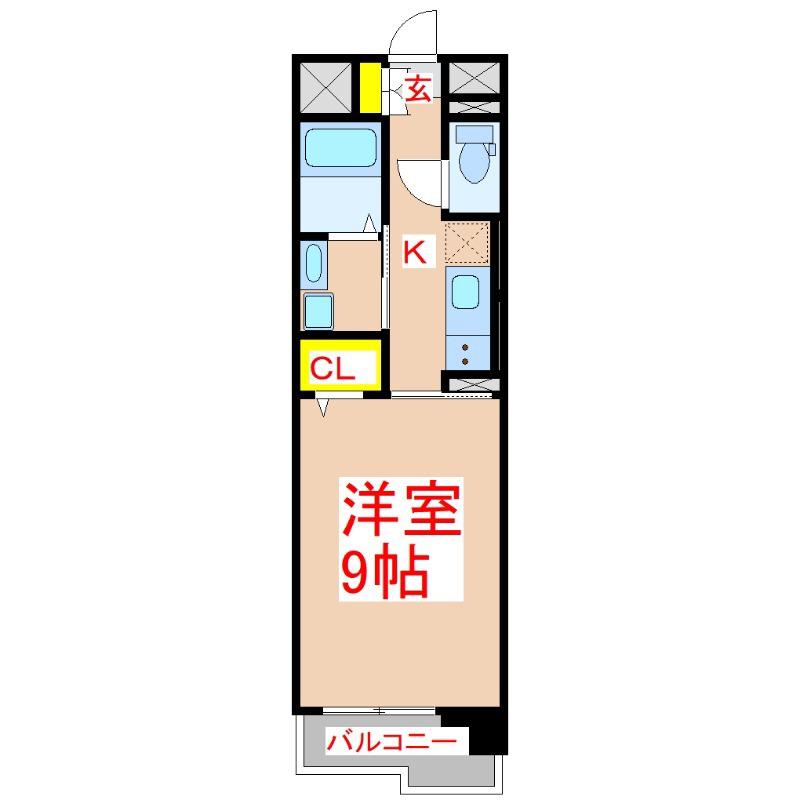 ウェーブII(1K/3階)の間取り写真