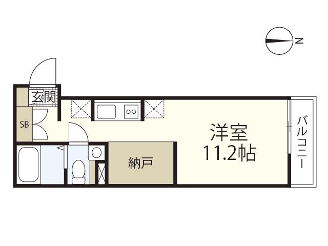 COLLINA白石(ワンルーム/2階)の間取り写真