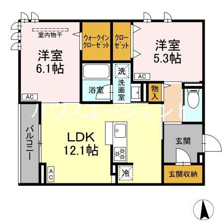 D-ROOM東葛西(2LDK/2階)の間取り写真