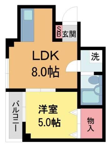ロイヤルメゾン鹿塩壱番館(1LDK/4階)の間取り写真