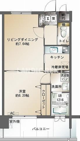 エンクレスト天神南III(2K/4階)の間取り写真