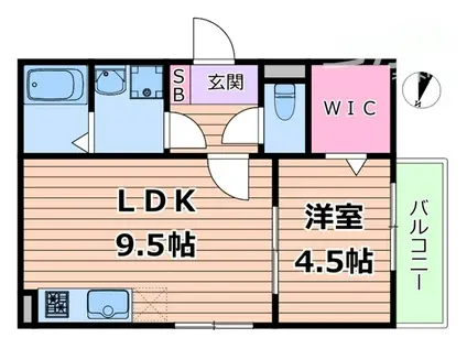 フォレ中穂積ウエスト(1LDK/2階)の間取り写真