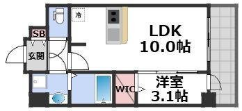 ALIVISドーム前(1LDK/8階)の間取り写真