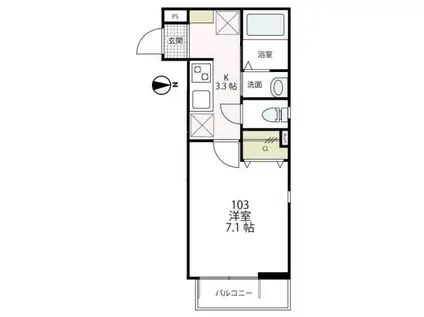 メルヴェーユ・K(1K/1階)の間取り写真