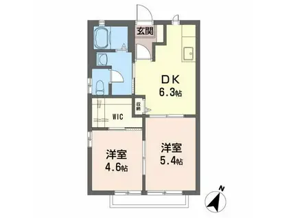 ケンタウルス Β(2DK/1階)の間取り写真