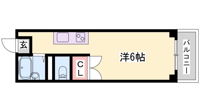 K・HOUSE(ワンルーム/1階)の間取り写真