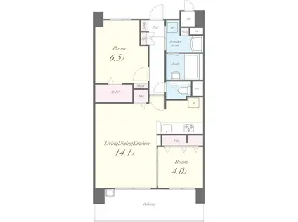 ポラリス松ヶ枝(2LDK/12階)の間取り写真
