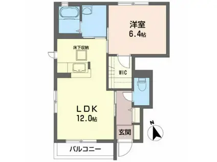 ハーモニーテラス(1LDK/1階)の間取り写真