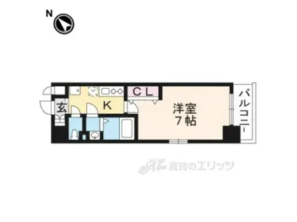 LUXE京都西大路(1K/2階)の間取り写真