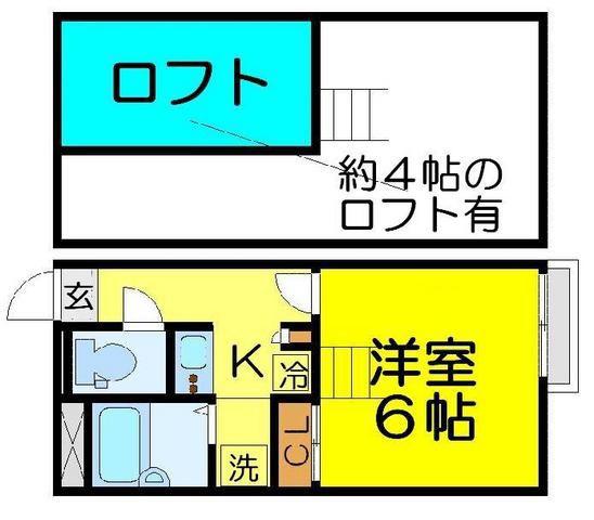 レオパレスニューハイツ コスモ(1K/2階)の間取り写真