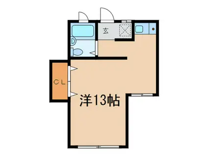 フラットいずみ(ワンルーム/1階)の間取り写真