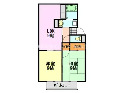セントラルヴィレッジ(2LDK/2階)の間取り写真
