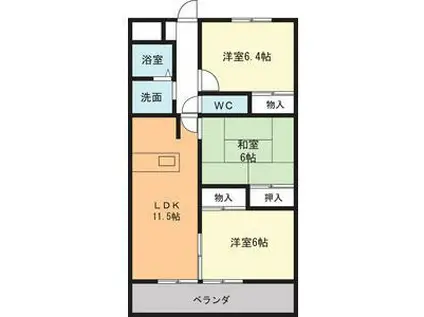 サニーコート桑名(3LDK/2階)の間取り写真