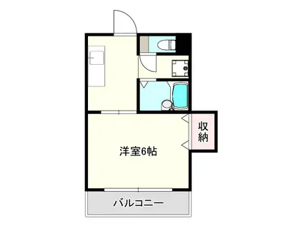 WILL田上(1K/2階)の間取り写真