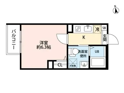 T.A矢田東(1K/3階)の間取り写真