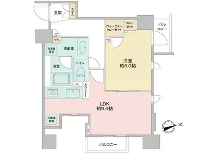 カバナ浅草(1LDK/8階)の間取り写真