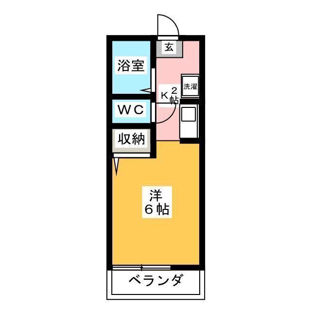プロムナード中浦和(ワンルーム/1階)の間取り写真