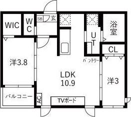 TIDY大江(2LDK/2階)の間取り写真