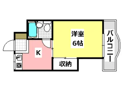 アンフィニィ庄II(1K/2階)の間取り写真