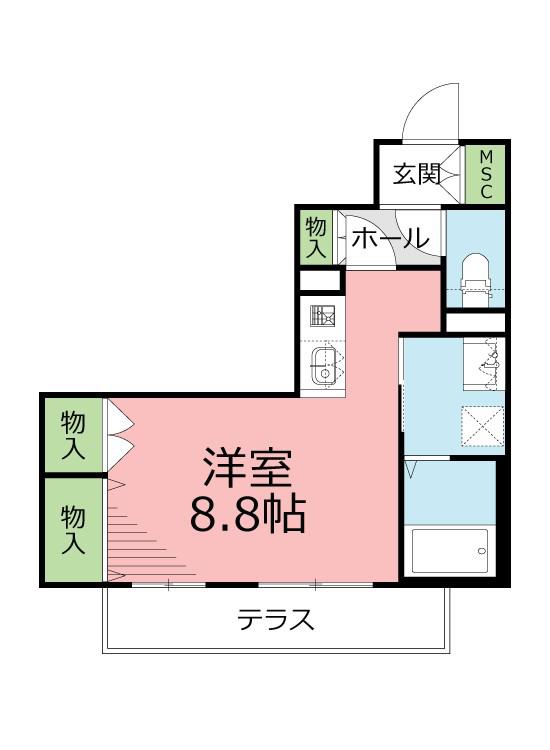 COTEAU湘南(ワンルーム/1階)の間取り写真