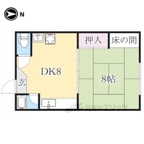 暁マンション(1DK/1階)の間取り写真