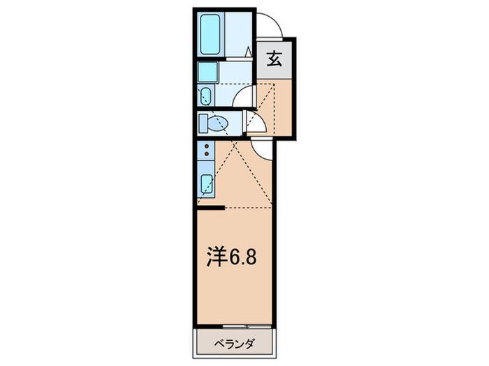 CASADIA南塚口(ワンルーム/2階)の間取り写真