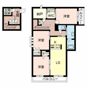 シャーメゾン ミリアン(3SLDK/2階)の間取り写真