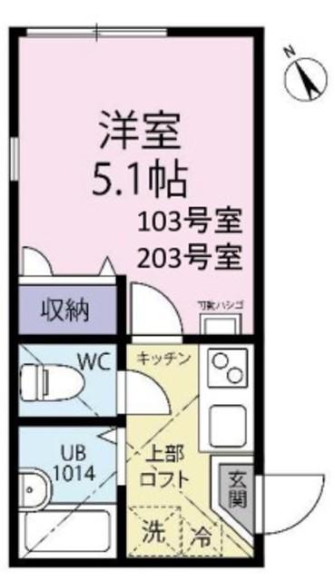 LINEA矢向(1K/1階)の間取り写真