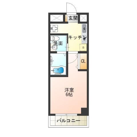 グランパシフィック花園北(1K/7階)の間取り写真