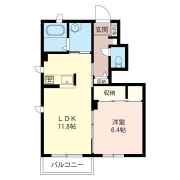 シェーンブルン・ツヴァイテ(1LDK/1階)の間取り写真