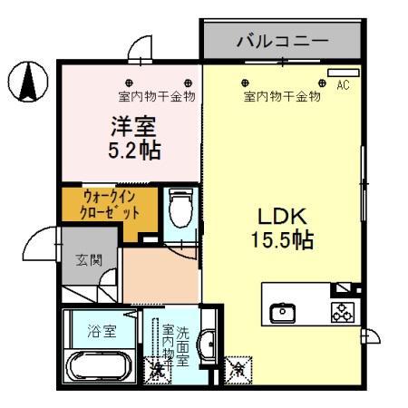 ヴェルドミールII(1LDK/3階)の間取り写真