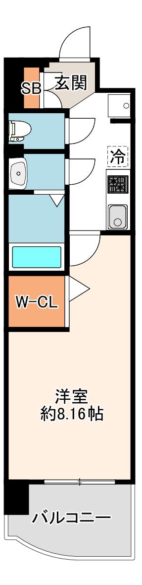 LUXE難波南(1K/12階)の間取り写真