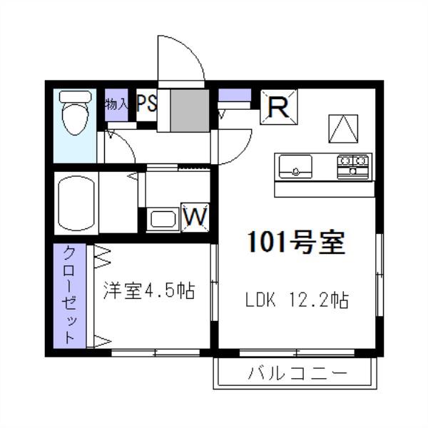 ベルハイム南千束(1LDK/1階)の間取り写真