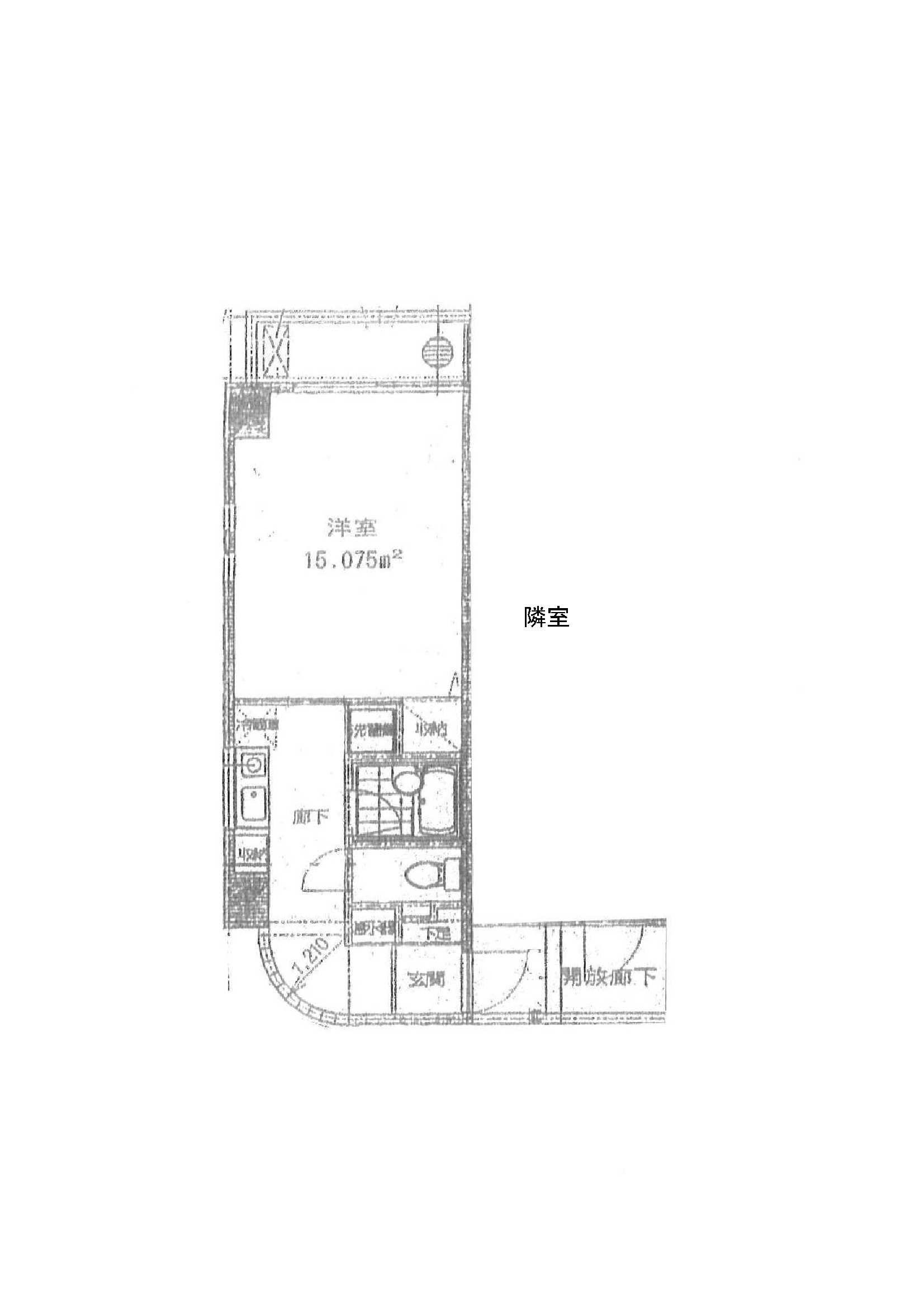 IVYSQUARE横川(1K/1階)の間取り写真