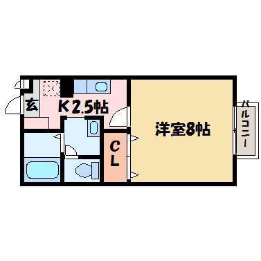 コーポラスダイクヤ(1K/1階)の間取り写真
