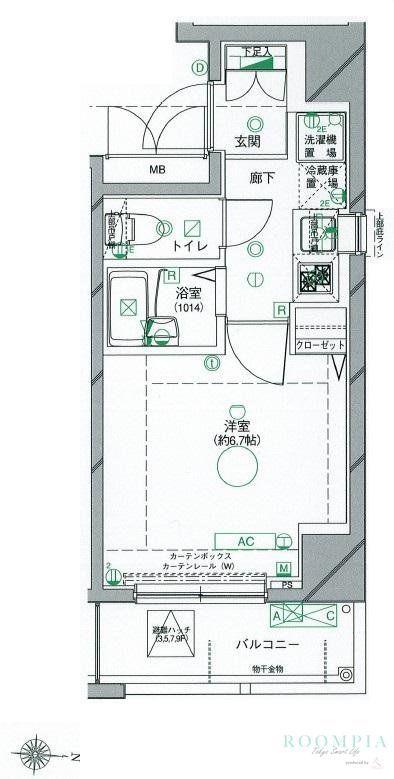 LINX CONEXION(1K/2階)の間取り写真