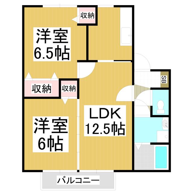 オアシス・TAKEC(2LDK/2階)の間取り写真