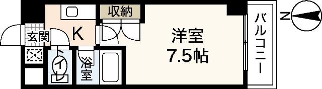 VILLA大芝(1K/5階)の間取り写真
