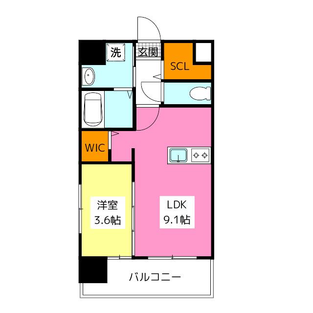 RESIAS ONE TENJINMINAMI BLDG(1LDK/7階)の間取り写真