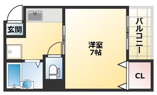 サンクレールII(1K/4階)の間取り写真