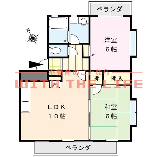 グランディール(2LDK/2階)の間取り写真